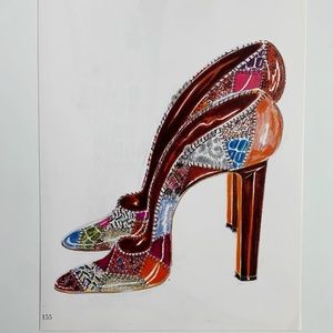 4/$20⭐️ Patchwork Manolo Blahnik Shoe Illustration *PRINT*
